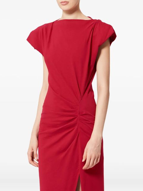 ISABEL MARANT Nadela draped slit maxi dress - Red