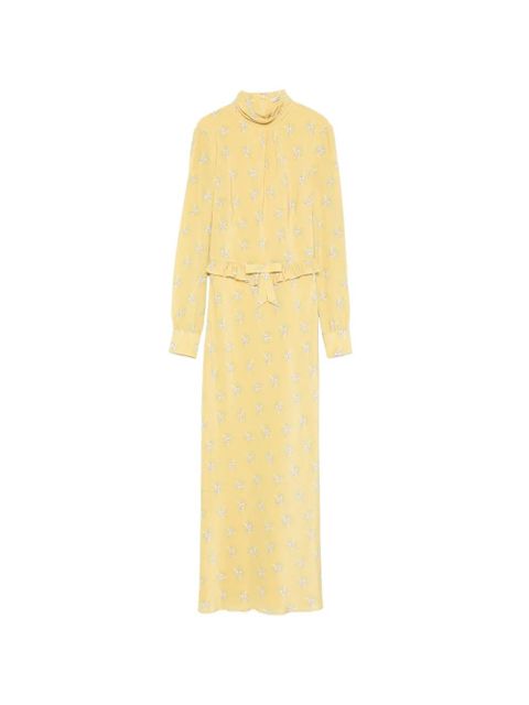 Alessandra Rich floral-print ruffled midi dress - Yellow - zdjęcie produktu nr 1