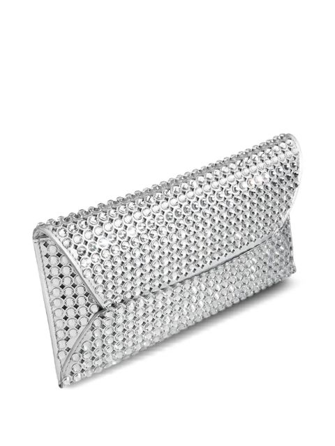 Aquazzura Tequila crystal-embellished clutch bag - Silver