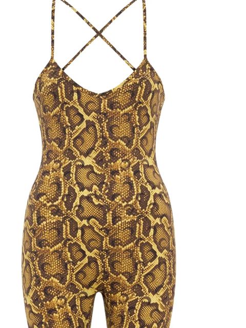 Marine Serre python-print V-neck jumpsuit - Yellow - zdjęcie produktu nr 2