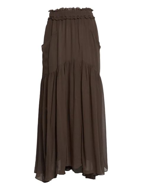 MARANT ÉTOILE Besma elasticated-waist maxi skirt - Brown - zdjęcie produktu nr 1
