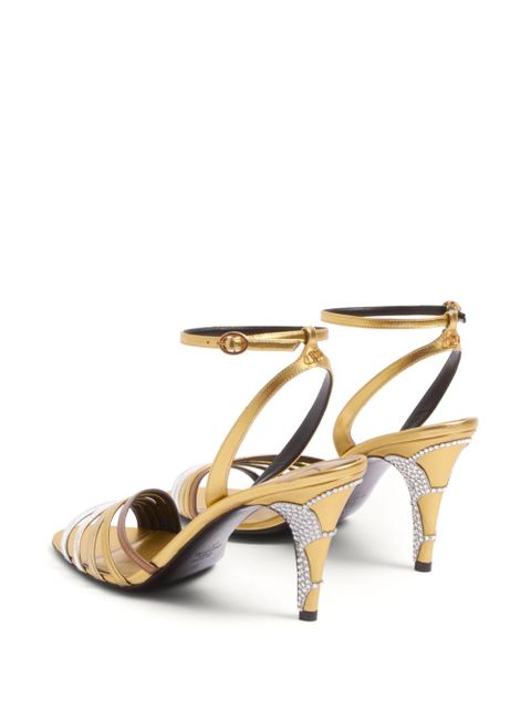 Valentino Garavani 85mm Ladycrush embellished sandals - Gold - zdjęcie produktu nr 2