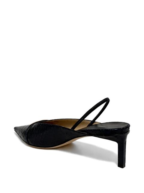 TOM FORD Julienne snakeskin-effect slingback pumps - Black
