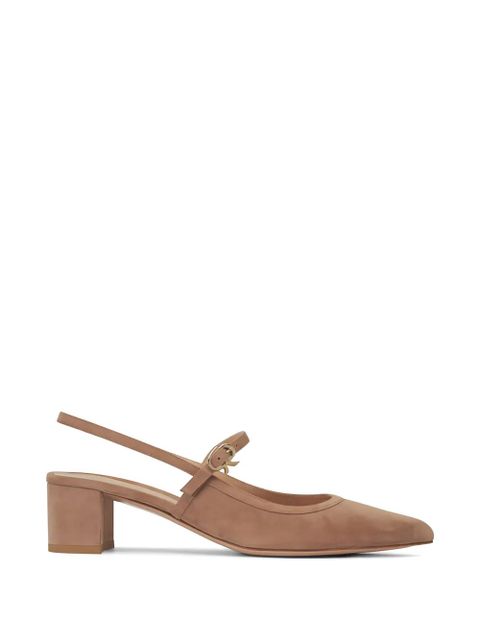 Gianvito Rossi slingback suede heeled pumps - Brown - zdjęcie produktu nr 1