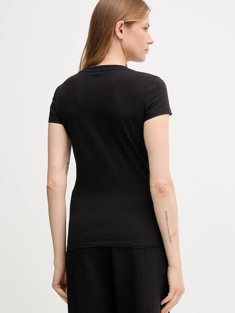 Armani Exchange t-shirt bawełniany damski kolor czarny XW001455 AF10356 - zdjęcie produktu nr 2
