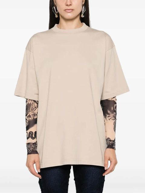 Balenciaga rhinestoned cotton T-shirt - Neutrals - zdjęcie produktu nr 2