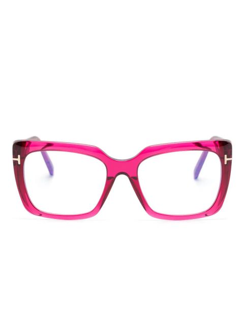 TOM FORD Eyewear FT5992B rectangle-frame glasses - Pink - zdjęcie produktu nr 1