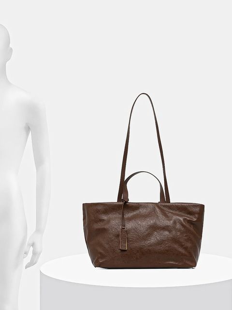 Answear.LAB torebka skórzana kolor brązowy