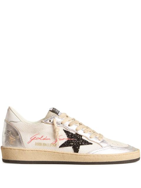 Golden Goose Ballstar metallic-panel leather sneakers - White - zdjęcie produktu nr 1