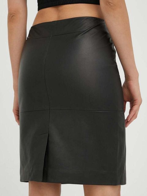 2NDDAY spódnica skórzana kolor czarny mini prosta