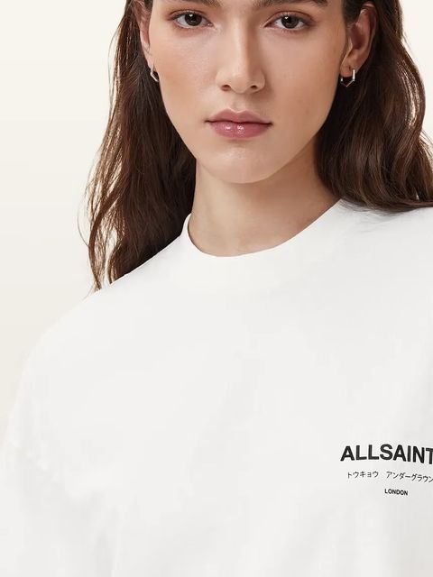 AllSaints t-shirt bawełniany damski kolor biały W202JC - zdjęcie produktu nr 2