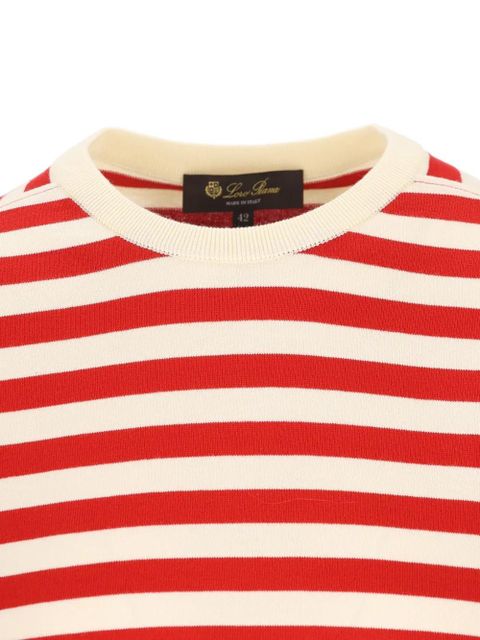 Loro Piana striped crew-neck T-shirt - Red - zdjęcie produktu nr 2