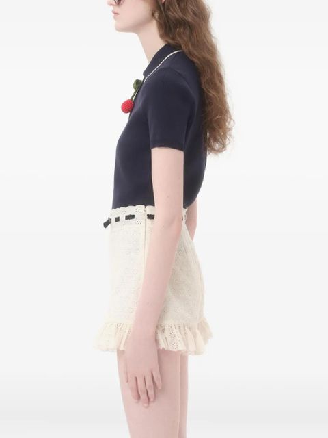 Valentino Garavani Cherry-charm polo top - Blue