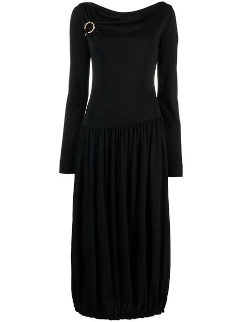 Lanvin long-sleeve asymmetric midi dress - Black - zdjęcie produktu nr 1