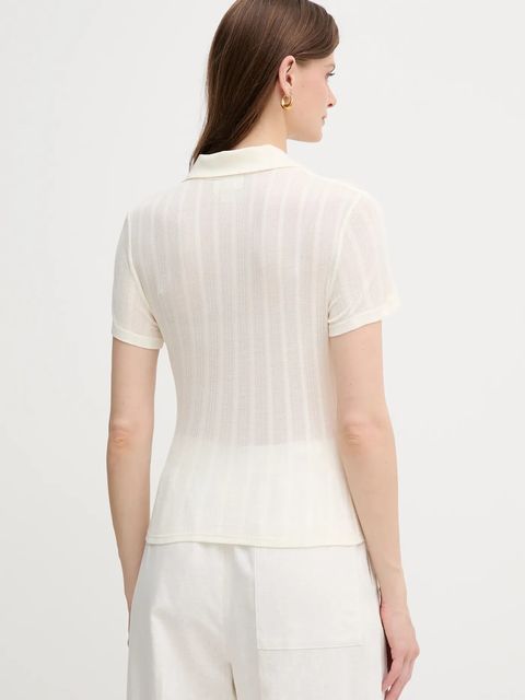 Calvin Klein Jeans polo damski kolor beżowy LV047C210G