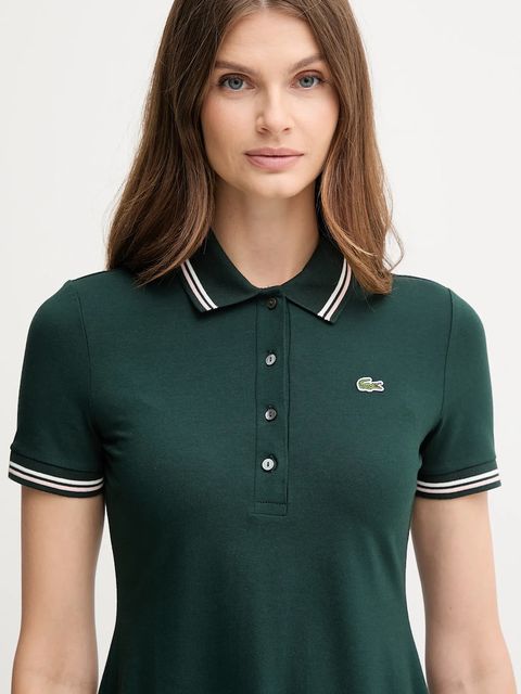 Lacoste sukienka kolor zielony mini rozkloszowana EF5288