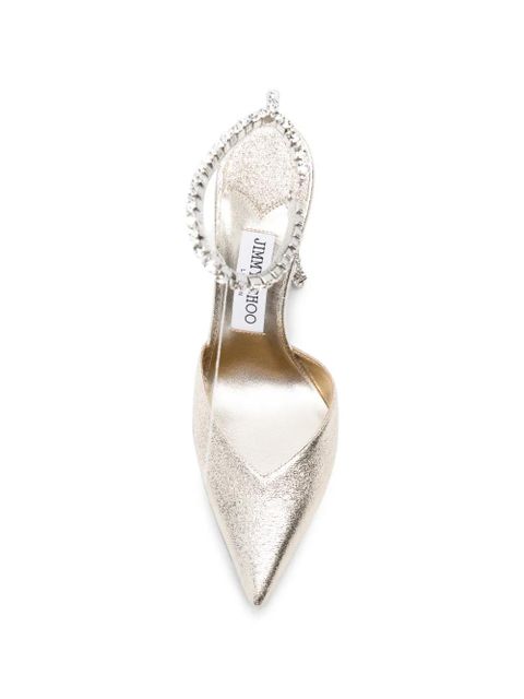 Jimmy Choo Saeda crystal-embellished pumps - Gold