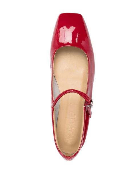 Aeyde Uma patent leather Mary Jane shoes - Red