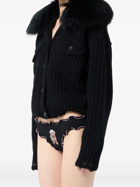 Blumarine ruffled puppy-print briefs - Black - zdjęcie produktu nr 2