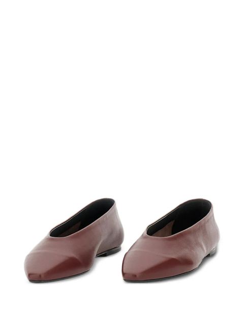 Aeyde squared-toe betty ballerina - Brown