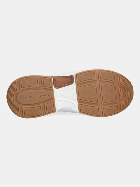 Tommy Hilfiger sneakersy skórzane TH CHUNKY RUNNER METALLIC damskie kolor beżowy FW0FW09204