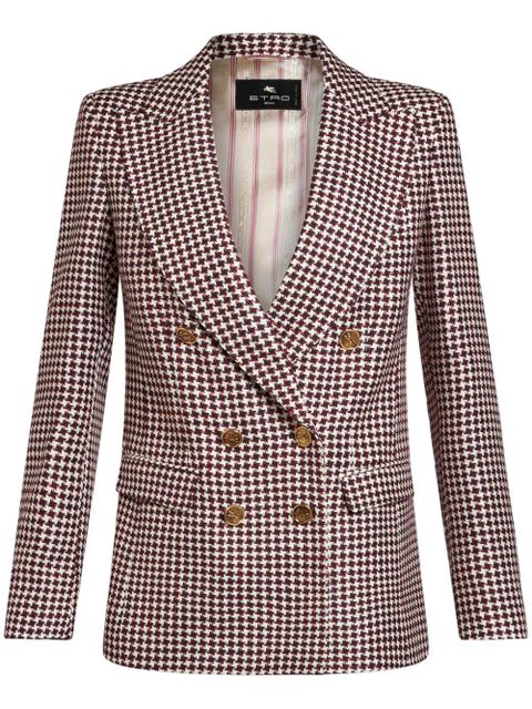 ETRO houndstooth-pattern double-breasted jacket - White - zdjęcie produktu nr 1