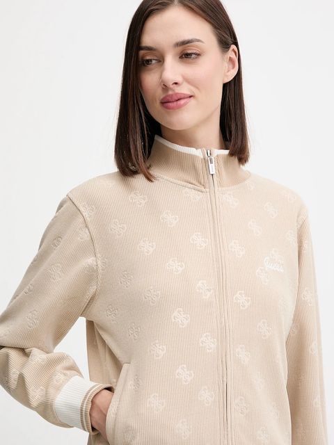 Guess bluza PAULINA damska kolor beżowy wzorzysta V5BQ01 K1902