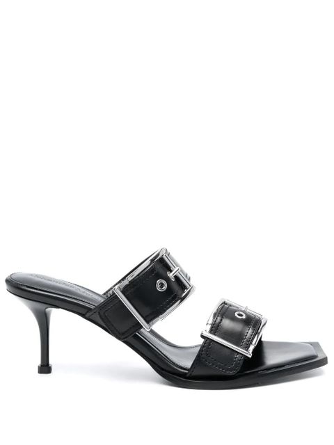 Alexander McQueen 75mm leather buckled sandals - Black - zdjęcie produktu nr 1