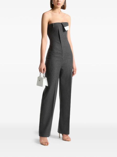 Manière De Voir Camille detachable-straps pinstripe jumpsuit - Grey - zdjęcie produktu nr 2