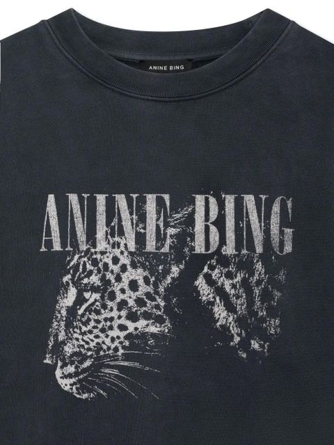 ANINE BING Spencer leopard-print sweatshirt - Black - zdjęcie produktu nr 2