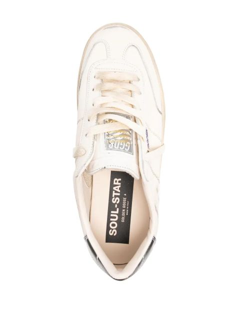 Golden Goose Soul Star distressed glittered sneakers - Neutrals