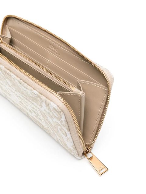 Versace embroidered-logo jacquard wallet - Neutrals