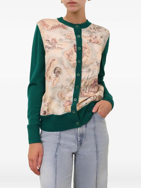 ZIMMERMANN Rebellion silk-front cardigan - Green - zdjęcie produktu nr 2