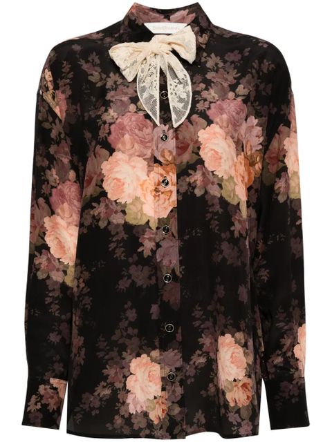 ZIMMERMANN lace-scarf shirt - Black - zdjęcie produktu nr 1