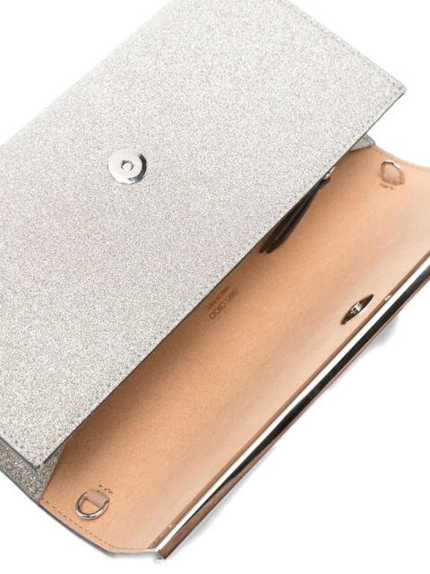Jimmy Choo Emmie glitter chain clutch bag - Silver