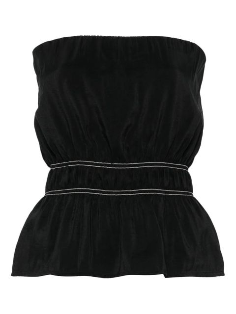 Nanushka smocked-detail bandeau top - Black - zdjęcie produktu nr 1