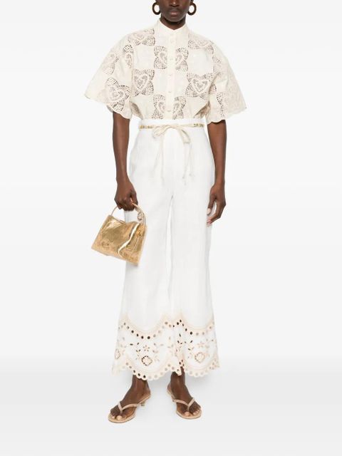 ZIMMERMANN Wanderlust beaded embroidered trousers - White - zdjęcie produktu nr 2
