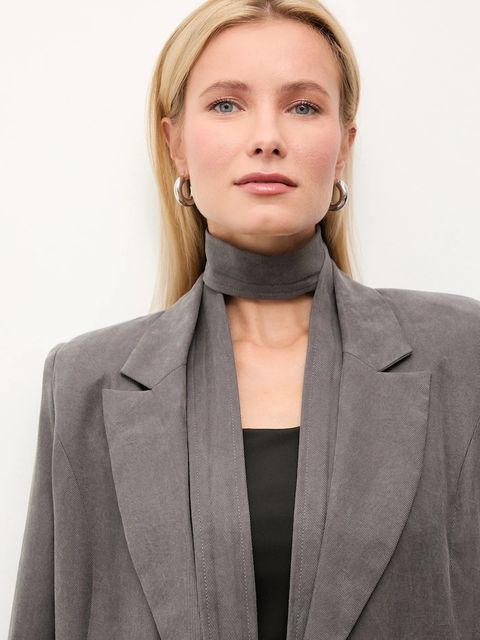 Answear.LAB marynarka kolor szary dwurzędowa gładka