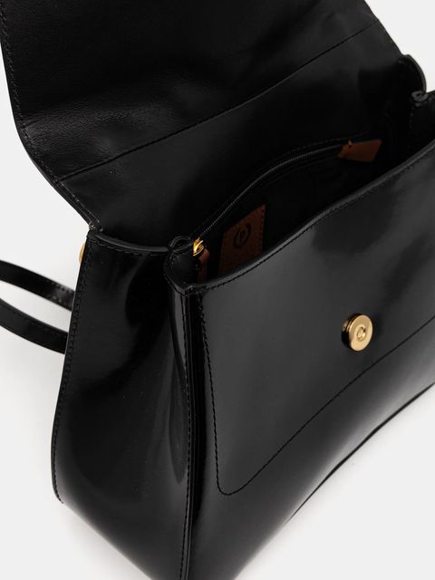 Pollini torebka skórzana kolor czarny PC4417PP0N QB1