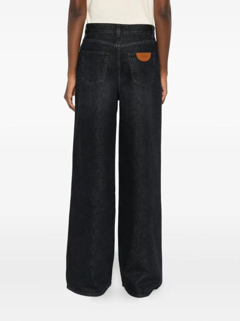 Chloé whiskered wide-leg jeans - Black