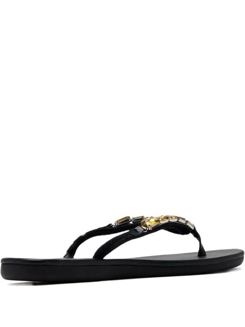 Ancient Greek Sandals crystal-embellished T-strap flip-flops - Black - zdjęcie produktu nr 1