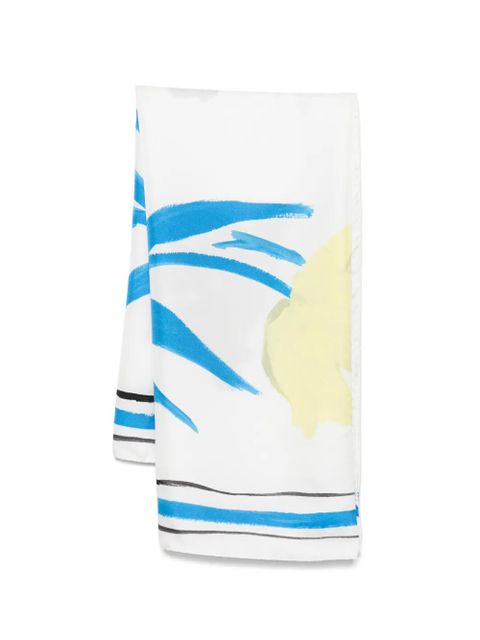 Marni floral striped scarf - White - zdjęcie produktu nr 1