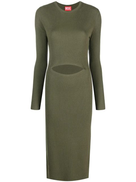 Diesel cut-out wool-blend dress - Green - zdjęcie produktu nr 1