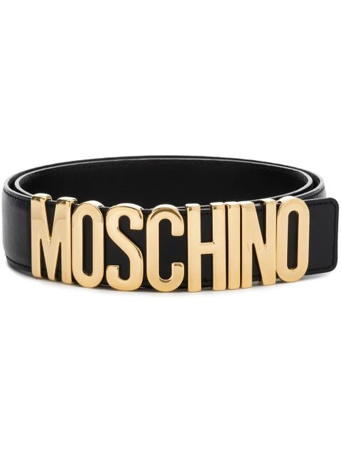 Moschino logo-plaque belt - Black - zdjęcie produktu nr 1