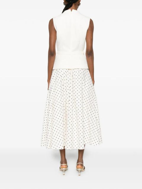 Self-Portrait polka-dot belted midi dress - Neutrals