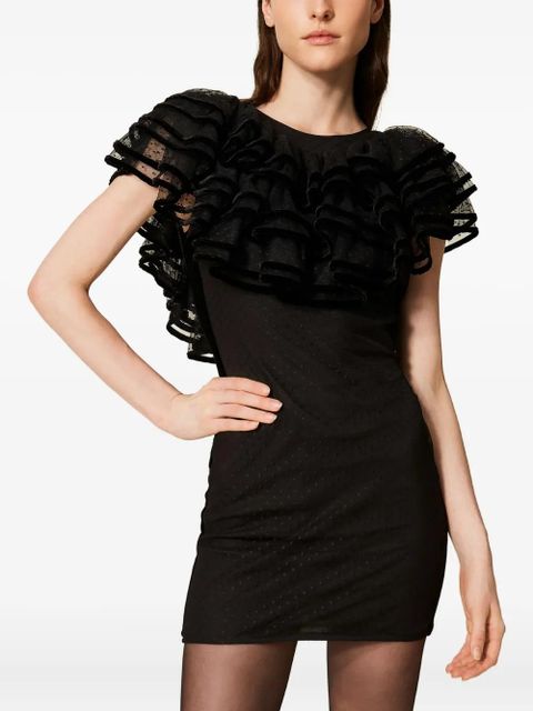 TWINSET ruffled-detail tulle dress - Black - zdjęcie produktu nr 2
