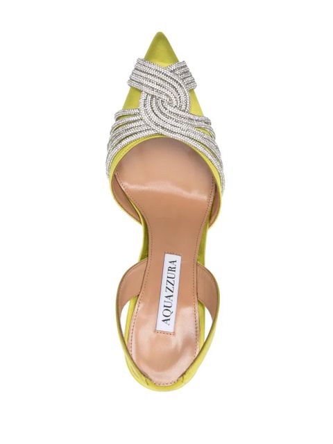 Aquazzura Gatsby 105mm crystal-embellished pumps - Green