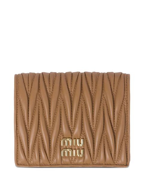 Miu Miu matelassé-quilted leather wallet - Brown - zdjęcie produktu nr 1