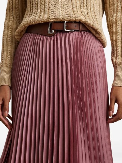 Lauren Ralph Lauren zip midi pleated skirt - Pink