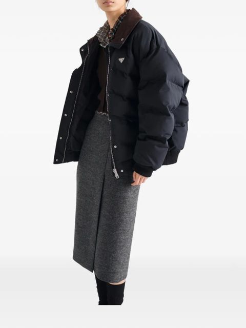 Prada medium-weight compact poplin down jacket - Blue